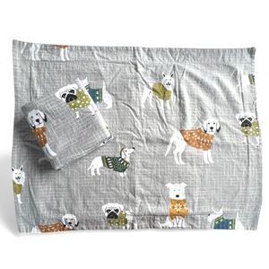 True North by Sleep Philosophy Flannel 100% Cotton Sweater Dogs Pillow Sham Set